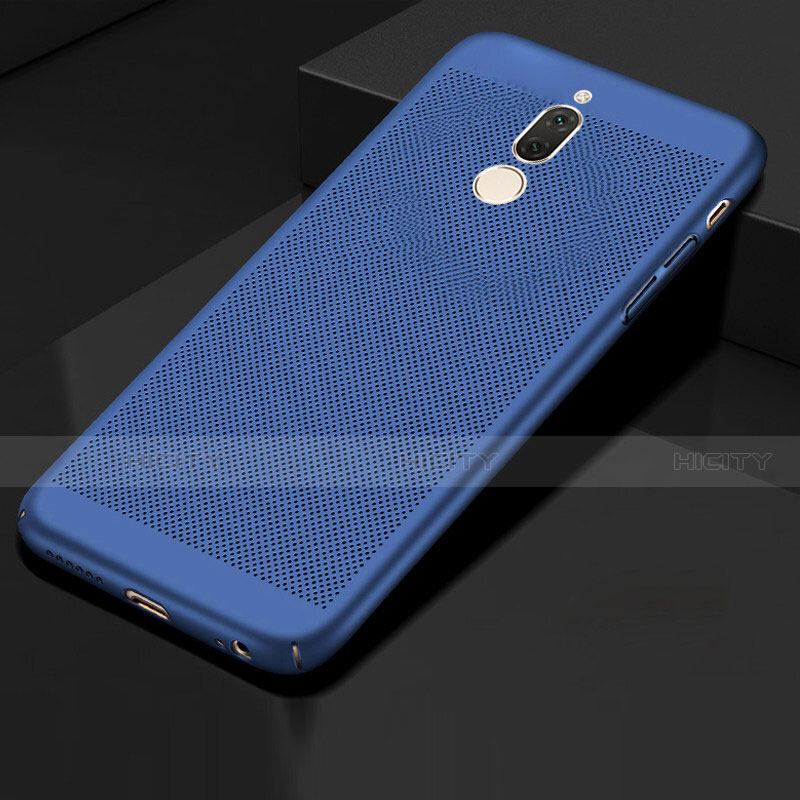 Coque Plastique Rigide Etui Housse Mailles Filet pour Huawei Mate 10 Lite Bleu Plus