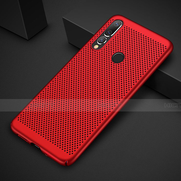 Coque Plastique Rigide Etui Housse Mailles Filet pour Huawei P30 Lite Rouge Plus