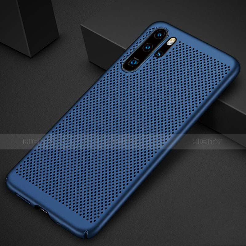 Coque Plastique Rigide Etui Housse Mailles Filet pour Huawei P30 Pro New Edition Bleu Plus