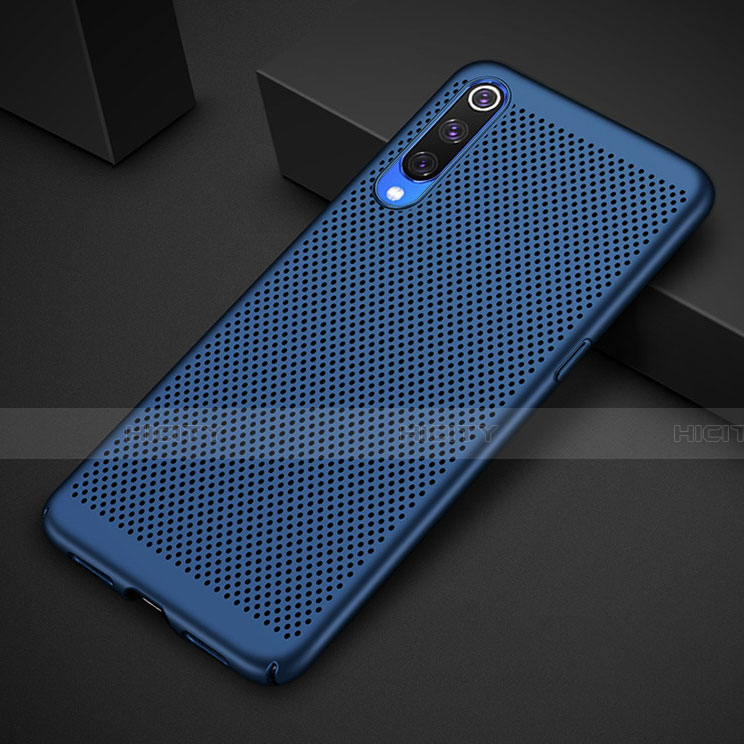 Coque Plastique Rigide Etui Housse Mailles Filet pour Xiaomi Mi 9 Bleu Plus