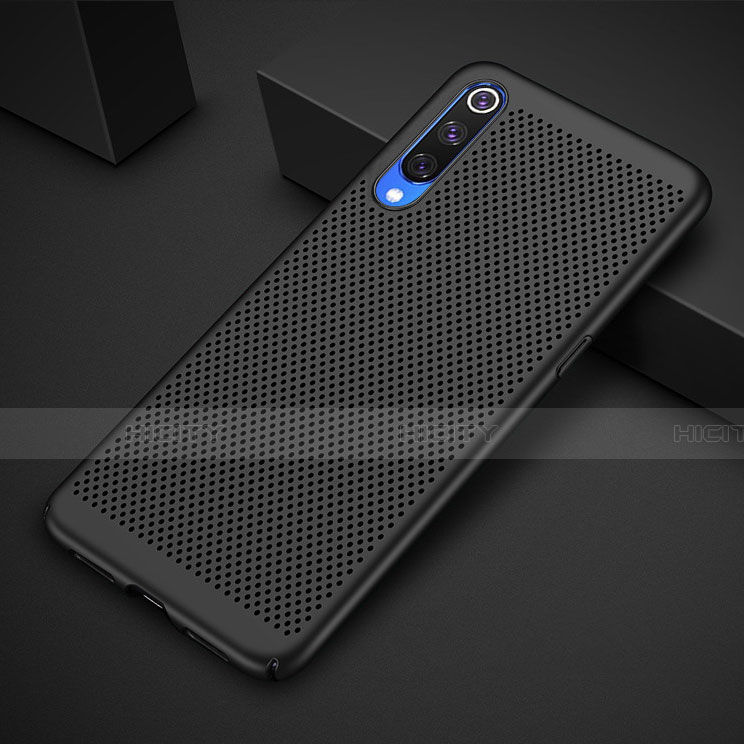 Coque Plastique Rigide Etui Housse Mailles Filet pour Xiaomi Mi 9 Noir Plus