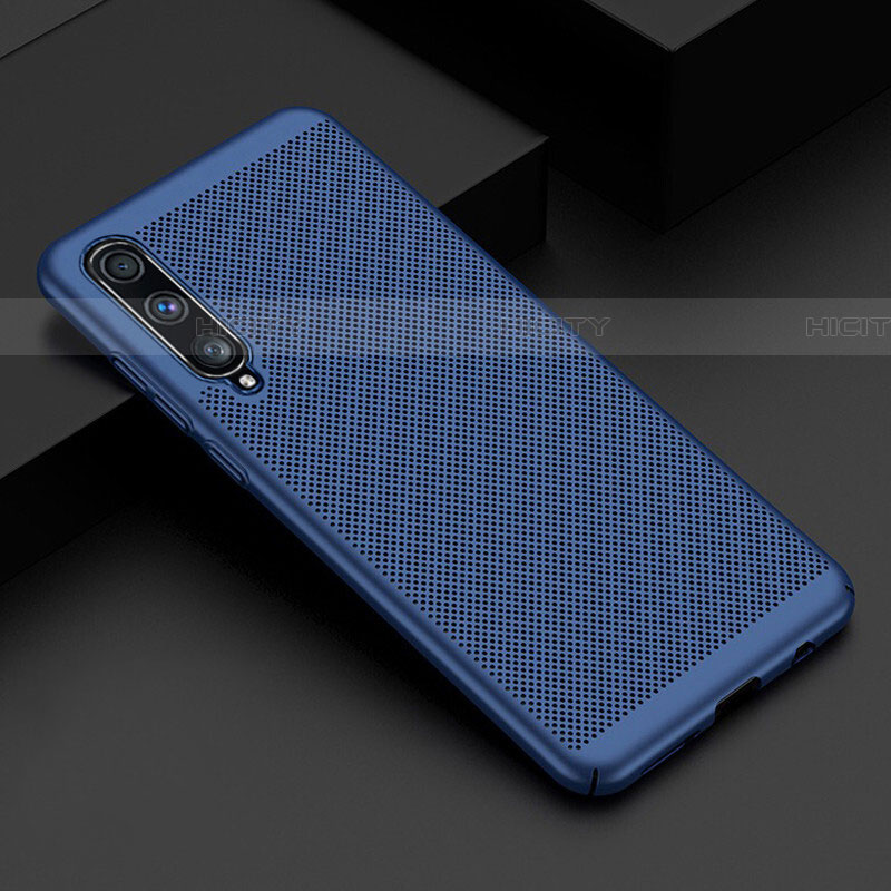 Coque Plastique Rigide Etui Housse Mailles Filet W01 pour Samsung Galaxy A70 Bleu Plus