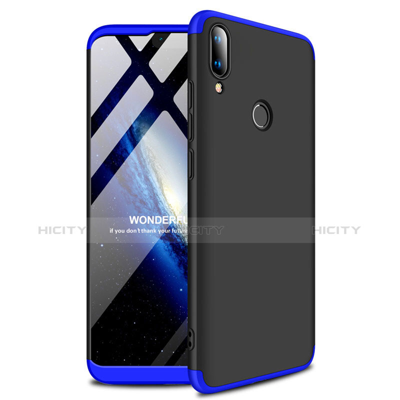 Coque Plastique Rigide Etui Housse Mat A01 pour Huawei Enjoy 9 Plus Bleu et Noir Plus