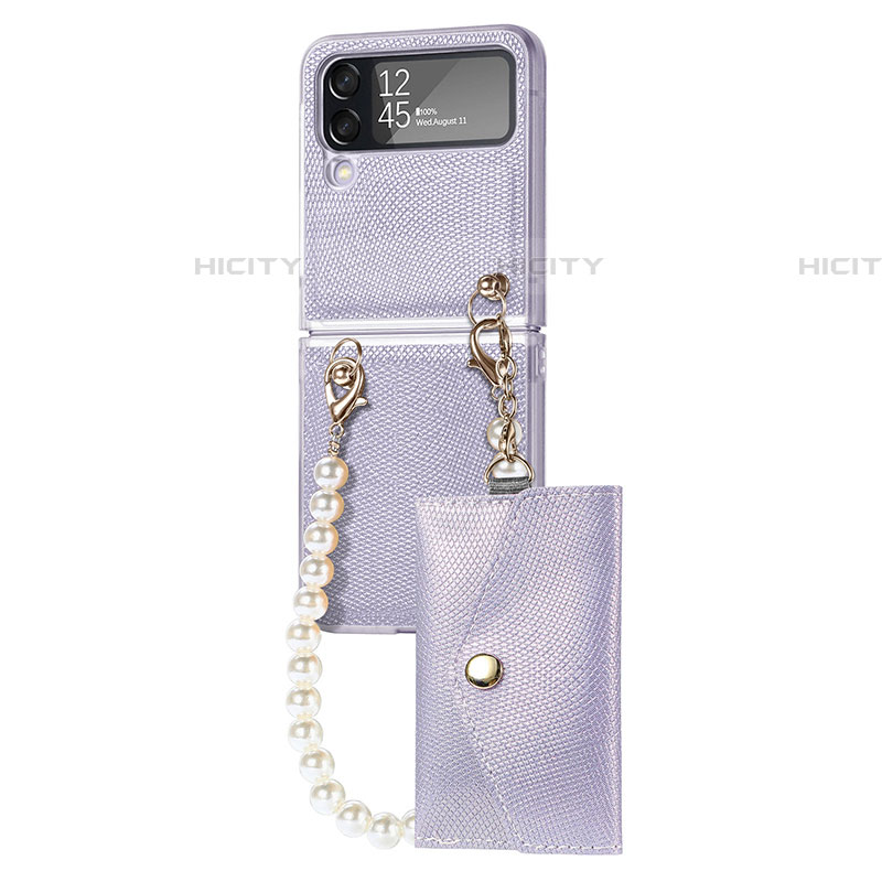 Coque Plastique Rigide Etui Housse Mat H06 pour Samsung Galaxy Z Flip4 5G Violet Clair Plus
