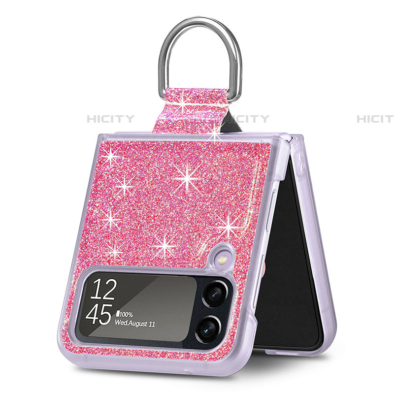 Coque Plastique Rigide Etui Housse Mat L01 pour Samsung Galaxy Z Flip4 5G Or Rose Plus