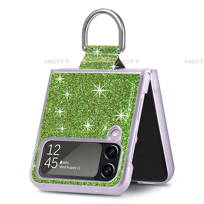 Coque Plastique Rigide Etui Housse Mat L01 pour Samsung Galaxy Z Flip4 5G Vert Plus