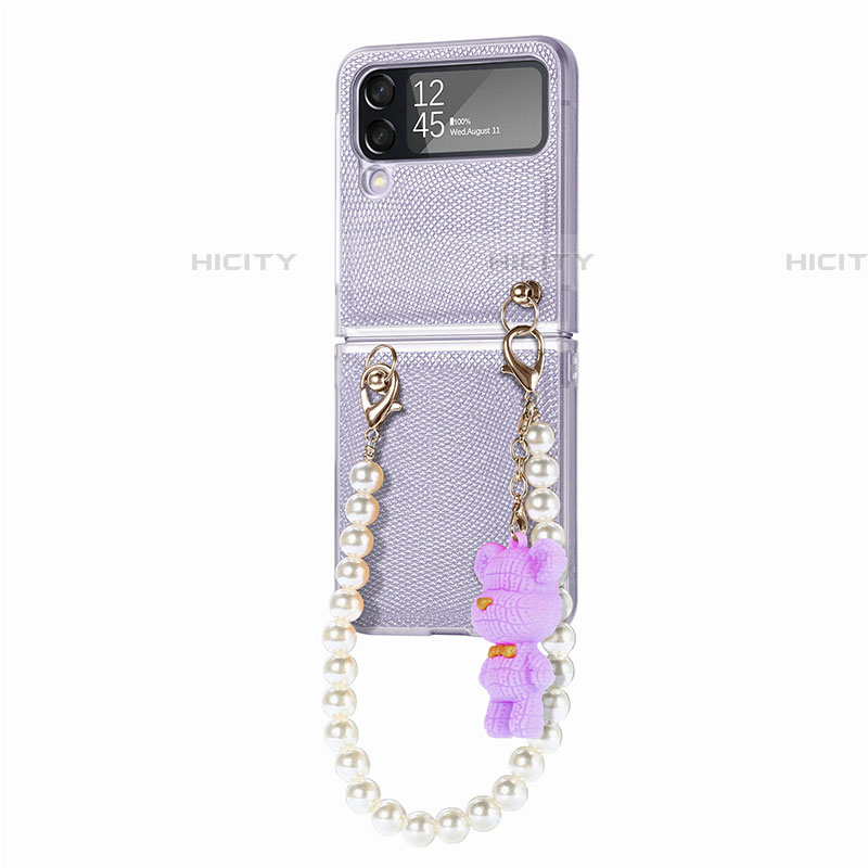 Coque Plastique Rigide Etui Housse Mat L03 pour Samsung Galaxy Z Flip4 5G Violet Clair Plus