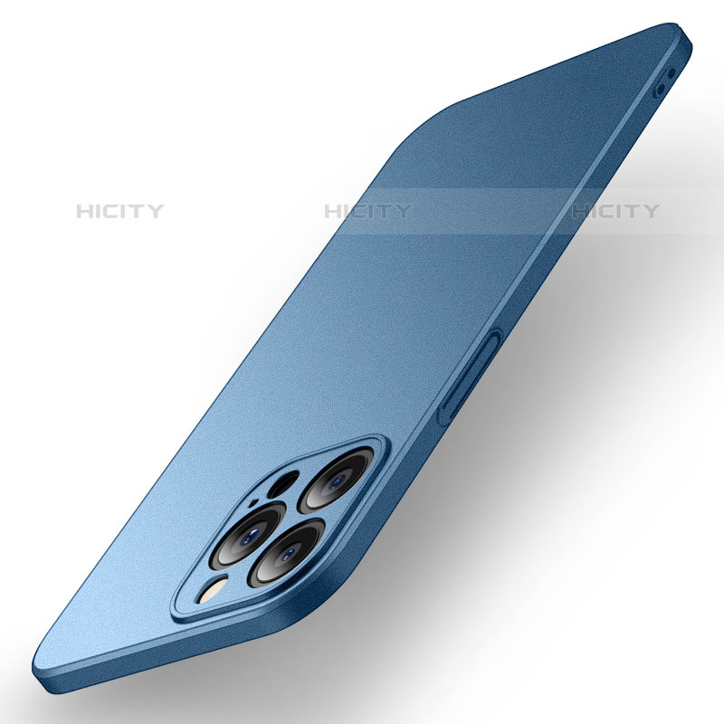 Coque Plastique Rigide Etui Housse Mat M01 pour Apple iPhone 15 Pro Bleu Plus