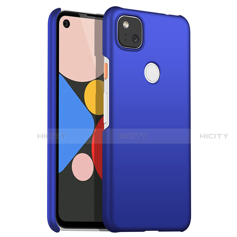 Coque Plastique Rigide Etui Housse Mat M01 pour Google Pixel 4a Bleu Plus