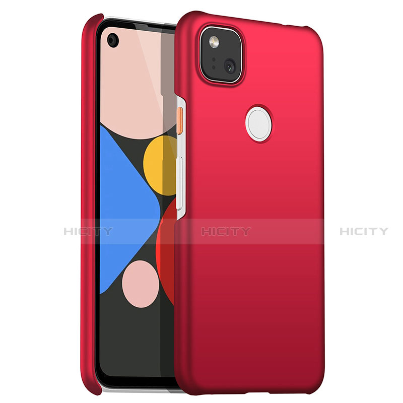 Coque Plastique Rigide Etui Housse Mat M01 pour Google Pixel 4a Rouge Plus