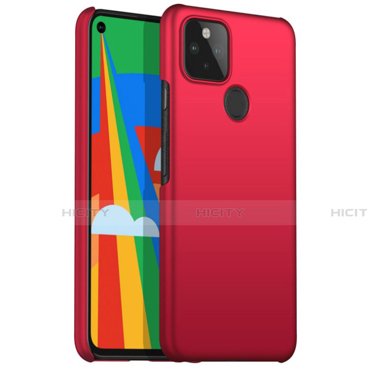 Coque Plastique Rigide Etui Housse Mat M01 pour Google Pixel 5 Rouge Plus