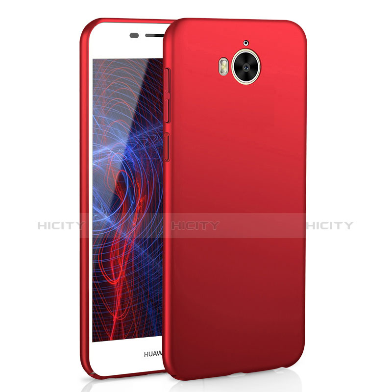 Coque Plastique Rigide Etui Housse Mat M01 pour Huawei Y5 (2017) Rouge Plus