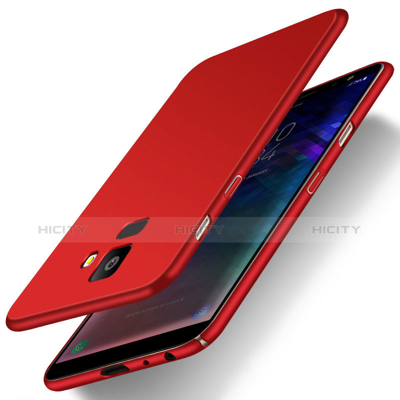 Coque Plastique Rigide Etui Housse Mat M01 pour Samsung Galaxy J6 (2018) J600F Rouge Plus