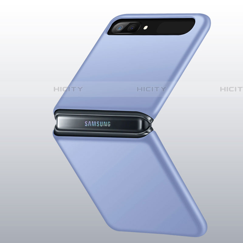 Coque Plastique Rigide Etui Housse Mat M01 pour Samsung Galaxy Z Flip Bleu Ciel Plus