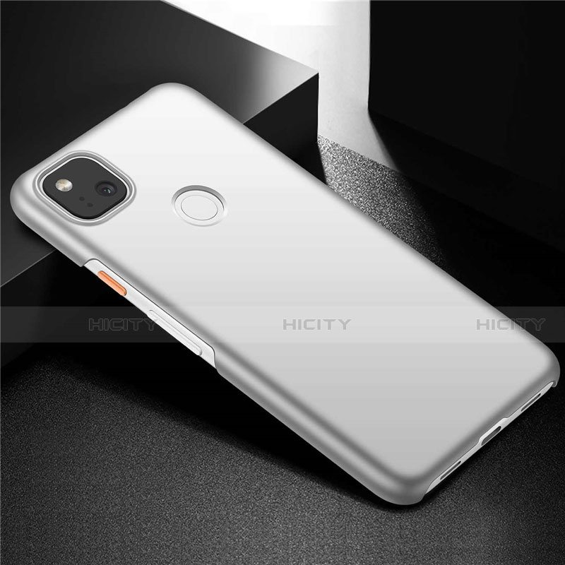 Coque Plastique Rigide Etui Housse Mat M02 pour Google Pixel 4a Argent Plus