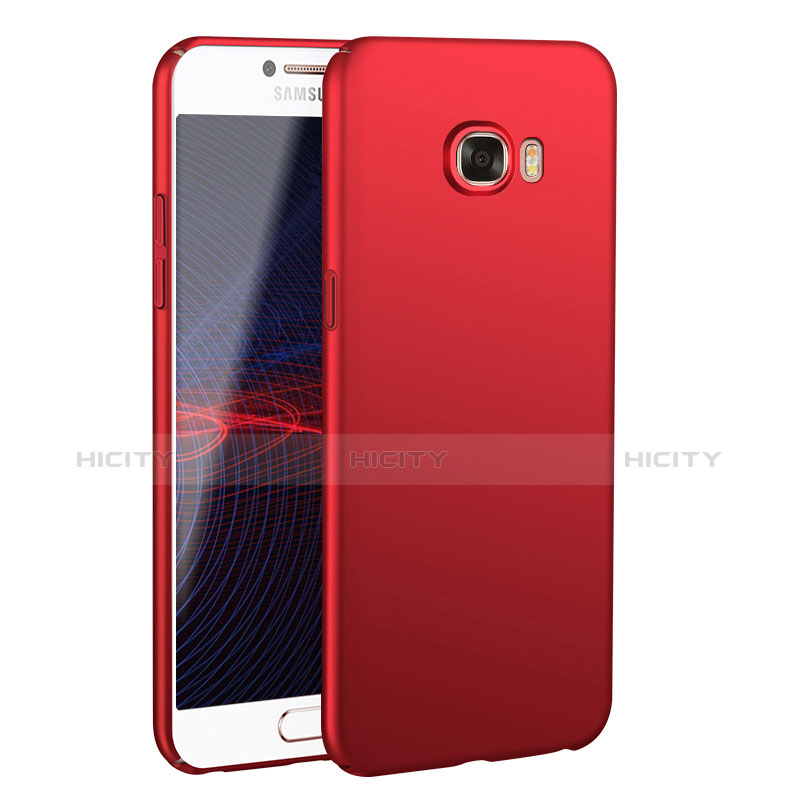 Coque Plastique Rigide Etui Housse Mat M02 pour Samsung Galaxy C7 SM-C7000 Rouge Plus