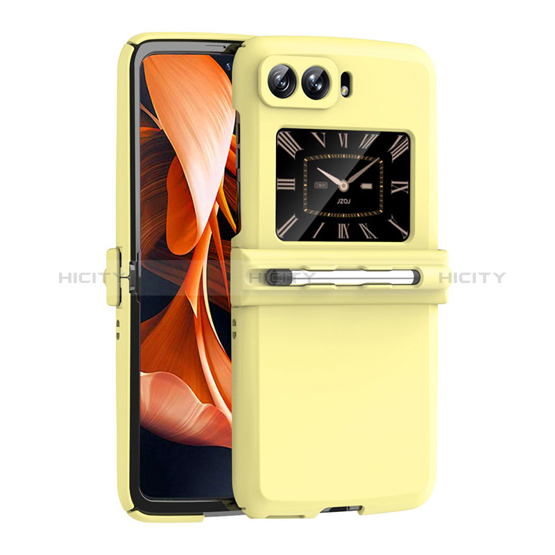 Coque Plastique Rigide Etui Housse Mat P01 pour Motorola Moto RAZR (2022) 5G Jaune Plus