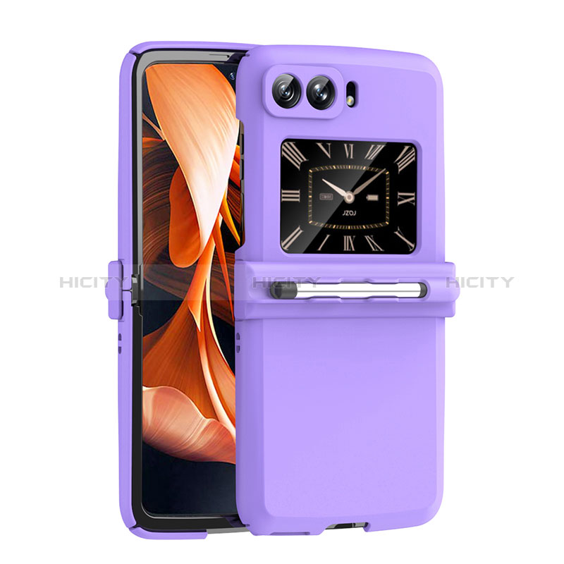 Coque Plastique Rigide Etui Housse Mat P01 pour Motorola Moto RAZR (2022) 5G Violet Plus