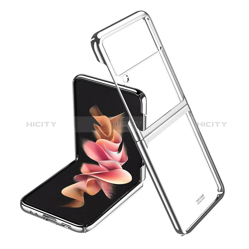 Coque Plastique Rigide Etui Housse Mat P02 pour Samsung Galaxy Z Flip3 5G Argent Plus