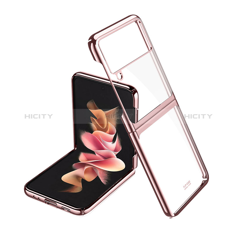 Coque Plastique Rigide Etui Housse Mat P02 pour Samsung Galaxy Z Flip3 5G Or Rose Plus