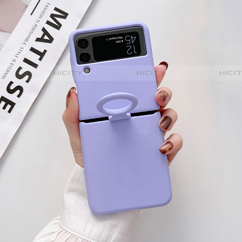 Coque Plastique Rigide Etui Housse Mat P02 pour Samsung Galaxy Z Flip4 5G Violet Clair Plus