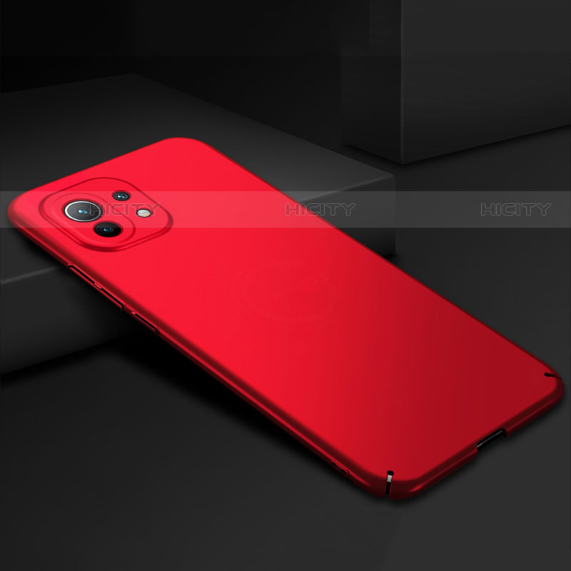 Coque Plastique Rigide Etui Housse Mat P02 pour Xiaomi Mi 11 Lite 5G NE Rouge Plus