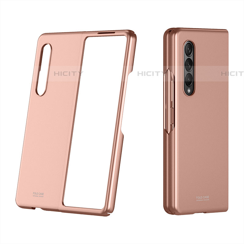 Coque Plastique Rigide Etui Housse Mat P03 pour Samsung Galaxy Z Fold4 5G Or Rose Plus