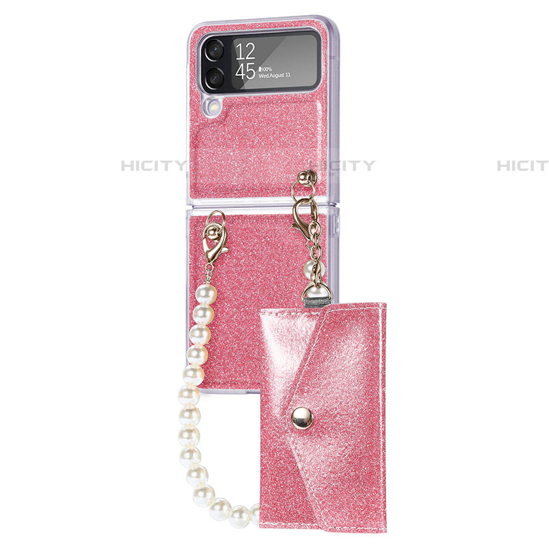 Coque Plastique Rigide Etui Housse Mat P08 pour Samsung Galaxy Z Flip4 5G Or Rose Plus