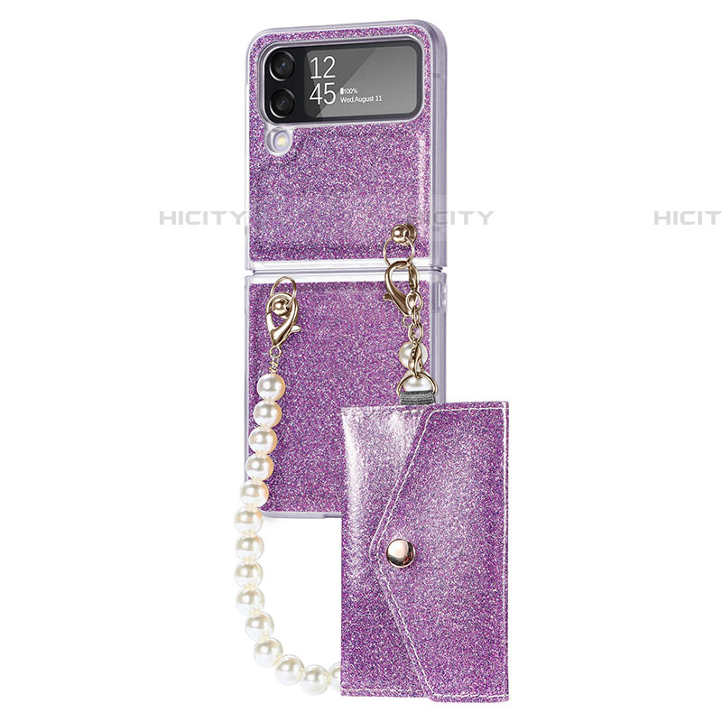 Coque Plastique Rigide Etui Housse Mat P08 pour Samsung Galaxy Z Flip4 5G Violet Clair Plus