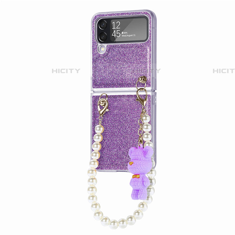 Coque Plastique Rigide Etui Housse Mat P09 pour Samsung Galaxy Z Flip4 5G Violet Clair Plus