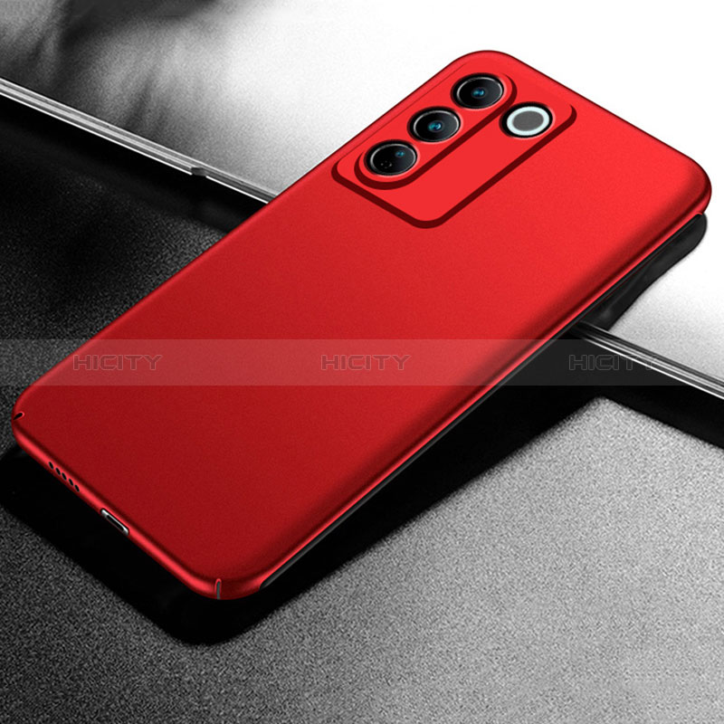 Coque Plastique Rigide Etui Housse Mat pour Vivo V27 5G Rouge Plus