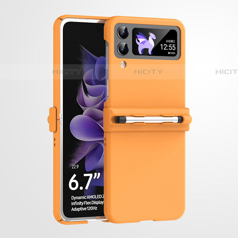 Coque Plastique Rigide Etui Housse Mat R06 pour Samsung Galaxy Z Flip4 5G Orange Plus