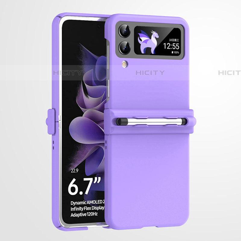 Coque Plastique Rigide Etui Housse Mat R06 pour Samsung Galaxy Z Flip4 5G Violet Plus