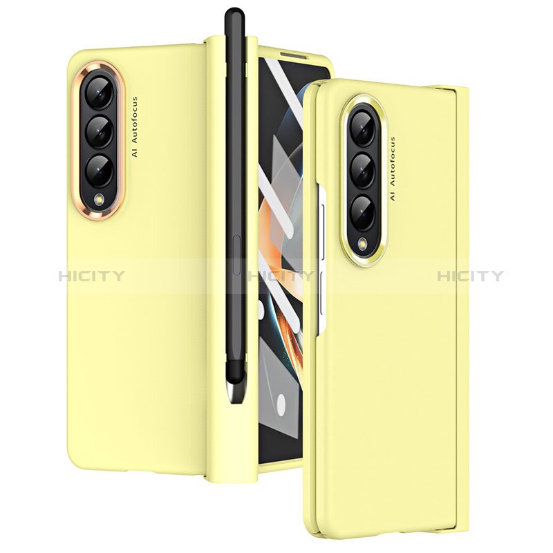 Coque Plastique Rigide Etui Housse Mat R07 pour Samsung Galaxy Z Fold3 5G Jaune Plus