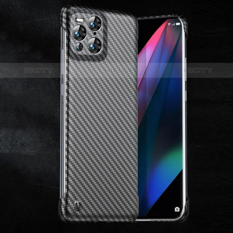 Coque Plastique Rigide Etui Housse Mat Serge pour Oppo Find X3 Pro 5G Noir Plus