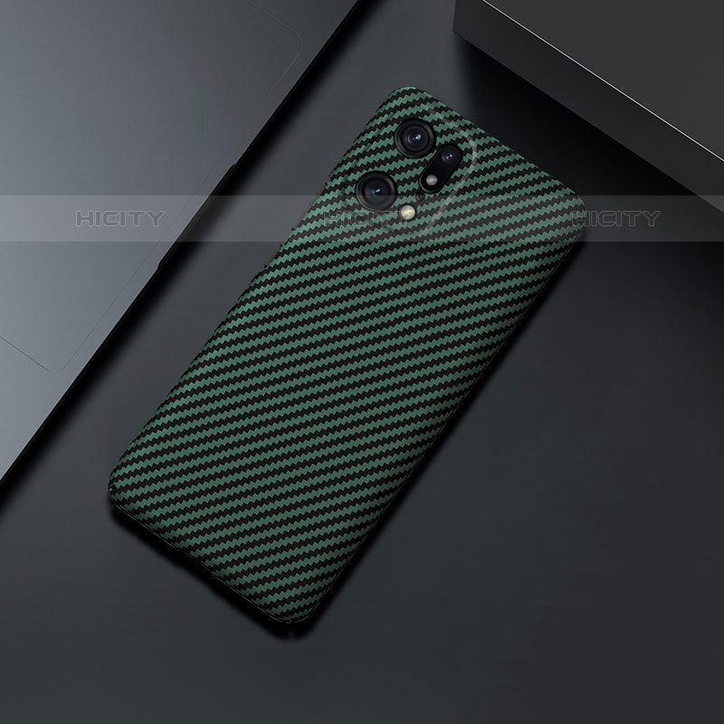 Coque Plastique Rigide Etui Housse Mat Serge pour Oppo Find X5 Pro 5G Vert Plus