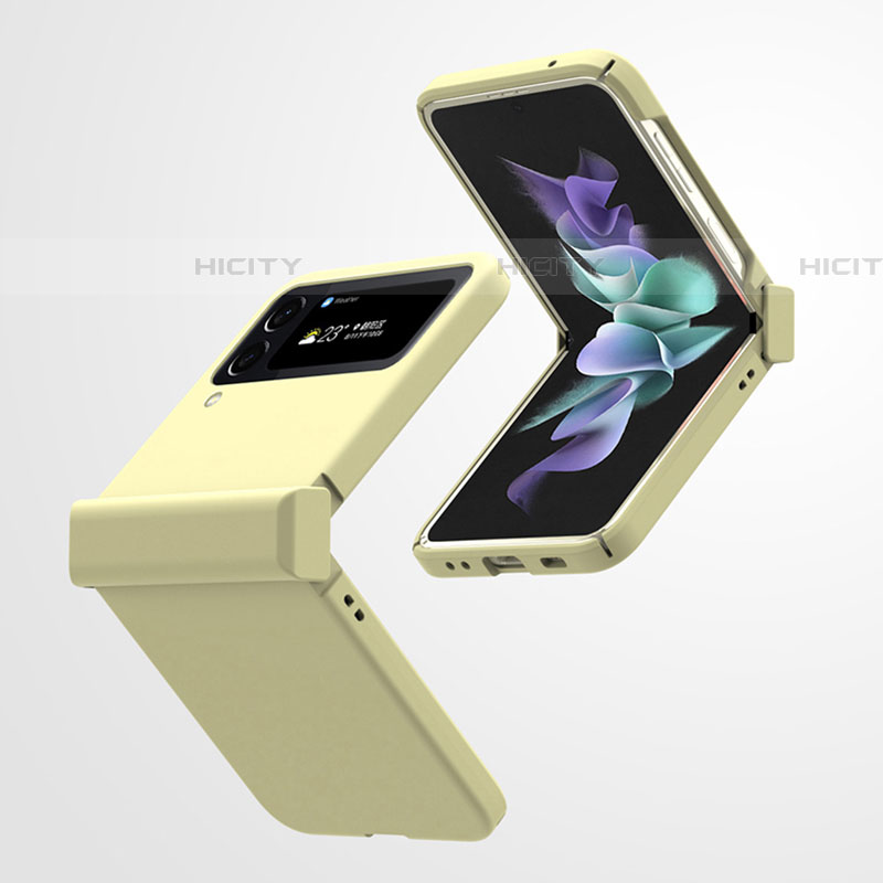 Coque Plastique Rigide Etui Housse Mat T02 pour Samsung Galaxy Z Flip4 5G Jaune Plus