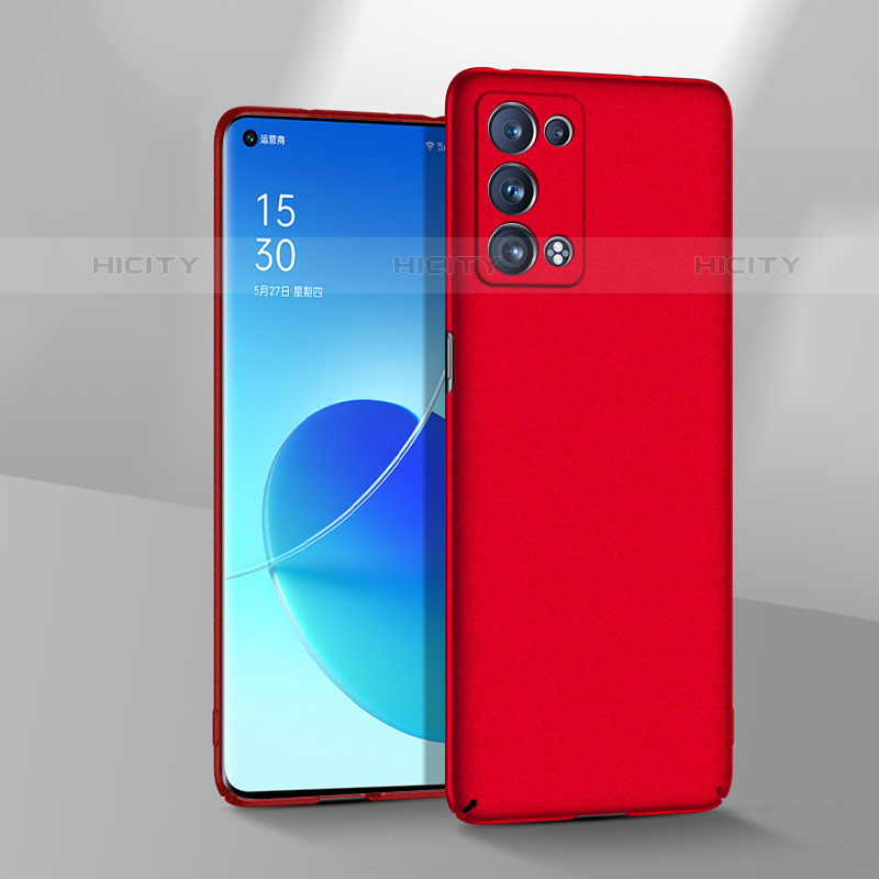 Coque Plastique Rigide Etui Housse Mat YK1 pour Oppo Reno6 Pro 5G Rouge Plus