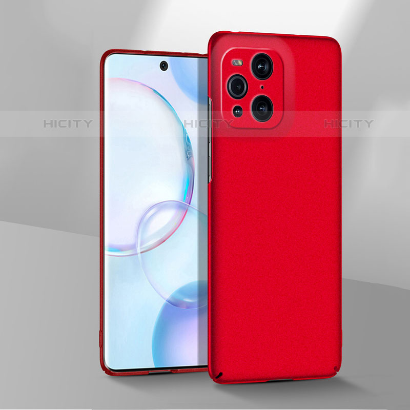 Coque Plastique Rigide Etui Housse Mat YK2 pour Oppo Find X3 Pro 5G Rouge Plus