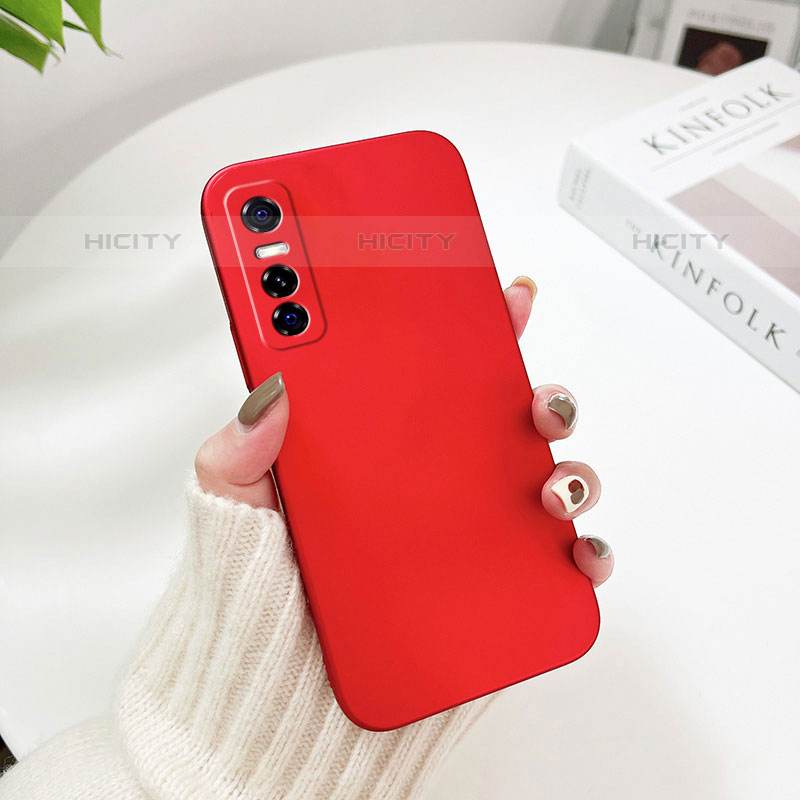 Coque Plastique Rigide Etui Housse Mat YK2 pour Vivo Y73s 5G Rouge Plus