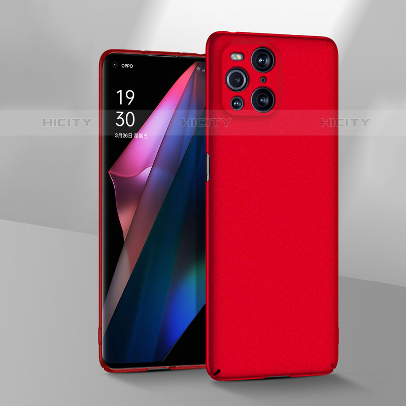 Coque Plastique Rigide Etui Housse Mat YK3 pour Oppo Find X3 Pro 5G Rouge Plus