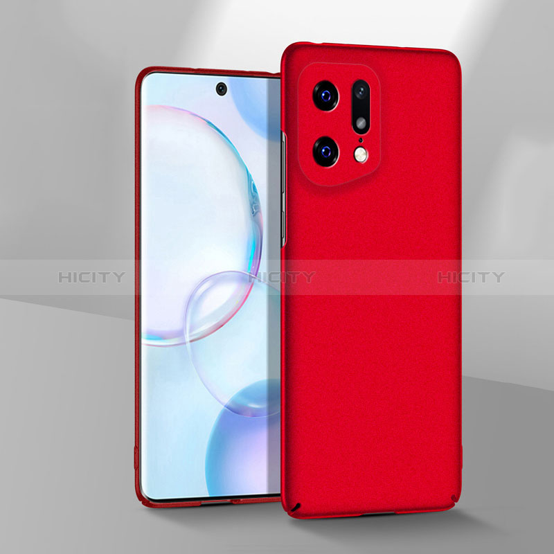 Coque Plastique Rigide Etui Housse Mat YK3 pour Oppo Find X5 5G Rouge Plus