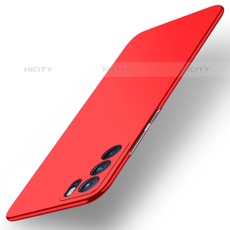 Coque Plastique Rigide Etui Housse Mat YK3 pour Oppo Reno6 Pro 5G India Rouge Plus