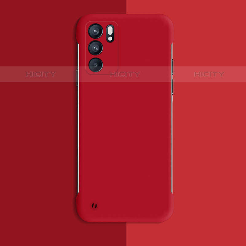 Coque Plastique Rigide Etui Housse Mat YK4 pour Oppo Reno6 Pro 5G India Rouge Plus