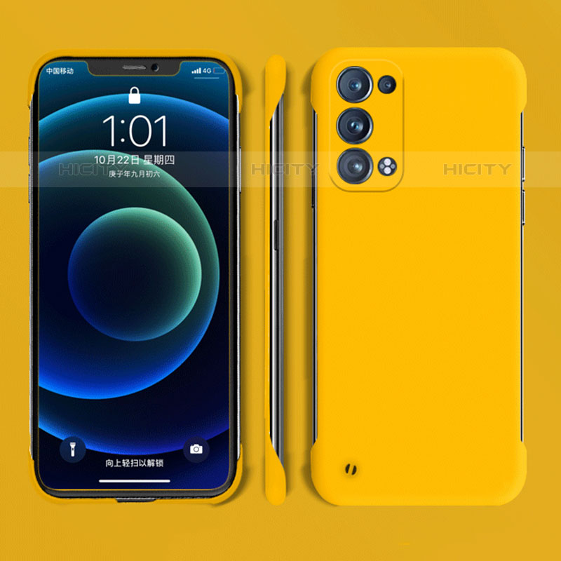 Coque Plastique Rigide Etui Housse Mat YK4 pour Oppo Reno6 Pro 5G Jaune Plus