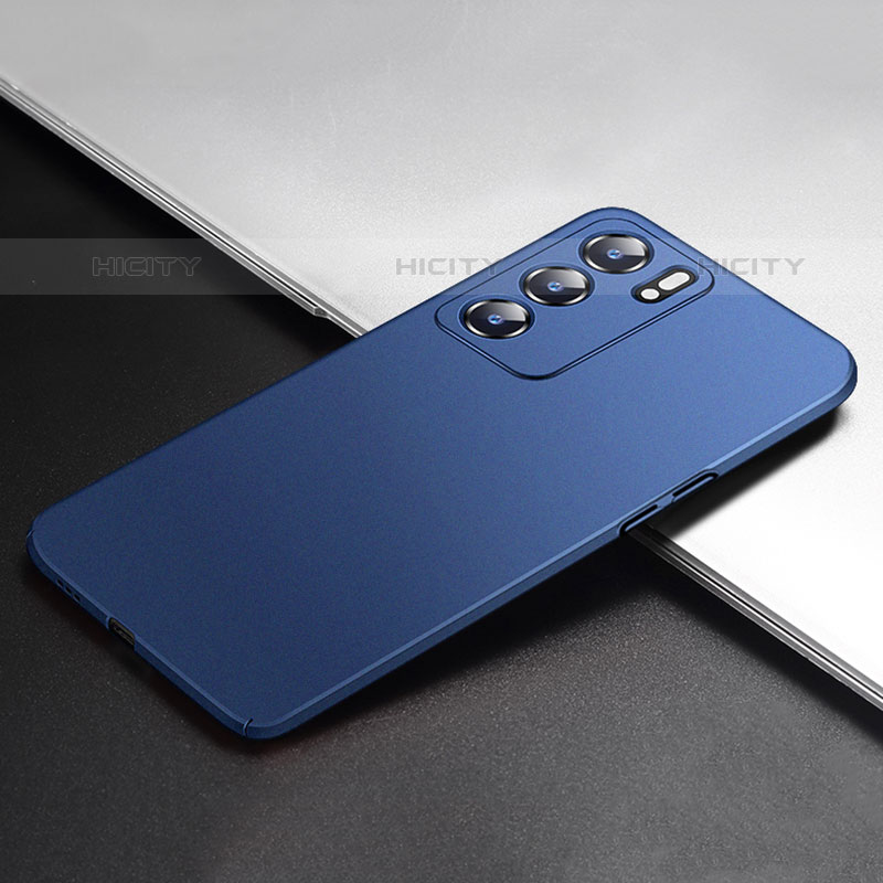 Coque Plastique Rigide Etui Housse Mat YK7 pour Oppo Reno6 Pro 5G India Bleu Plus