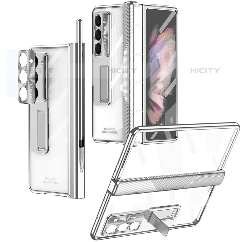 Coque Plastique Rigide Etui Housse Mat ZL8 pour Samsung Galaxy Z Fold5 5G Argent Plus