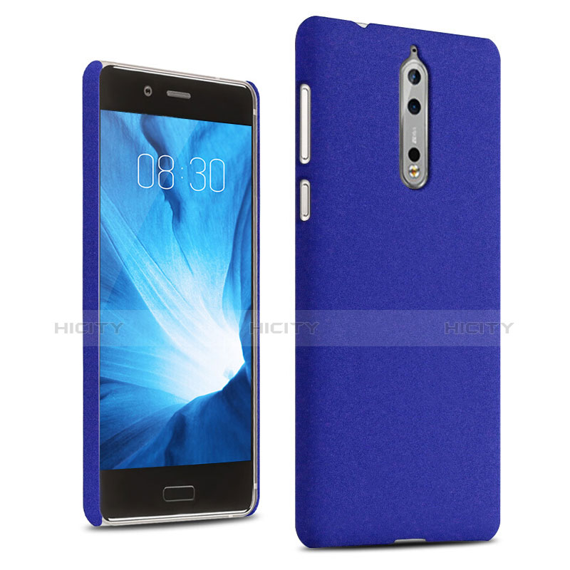 Coque Plastique Rigide Etui Sables Mouvants pour Nokia 8 Bleu Plus