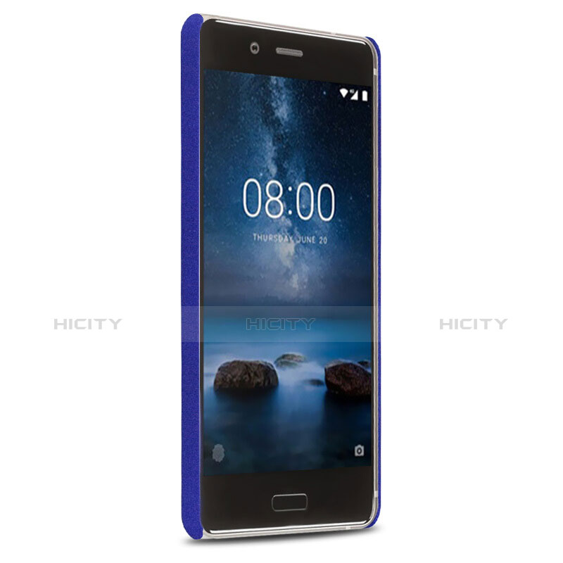 Coque Plastique Rigide Etui Sables Mouvants pour Nokia 8 Bleu Plus