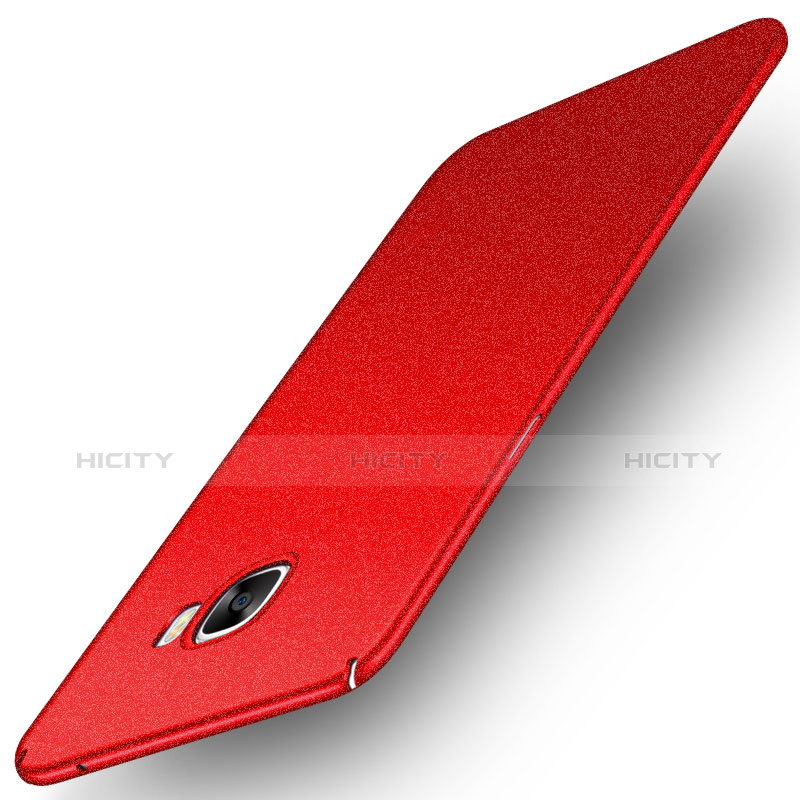 Coque Plastique Rigide Etui Sables Mouvants pour Samsung Galaxy C7 SM-C7000 Rouge Plus